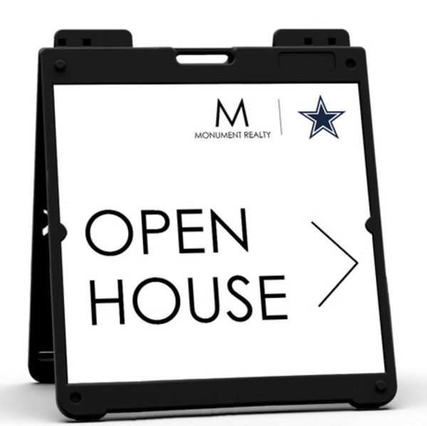 Heavy Duty Plastic A-Frame and Open House w Star Sign Panel Unit, 24h x 24w, Aluminum Composite