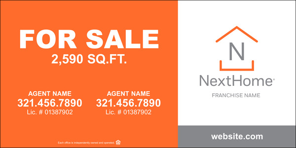 Commercial Agent Sign Panel (SF), 48h x 96w, 6mm Alumalite