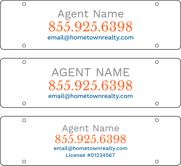 Agent Sign Rider, 6h x 22w, 3mm Aluminum Composite
