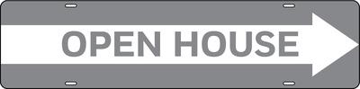 Open House Message Sign Rider, 6h x 24w, Steel