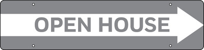 Open House Message Sign Rider, 6h x 24w, 3mm Aluminum Composite