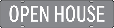 Open House Message Sign Rider, 6h x 24w, Steel