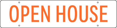 Open House Message Sign Rider, 6h x 24w, 3mm Aluminum Composite