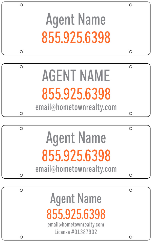 Reflective Agent Sign Rider, 8h x 22w, 3mm Aluminum Composite