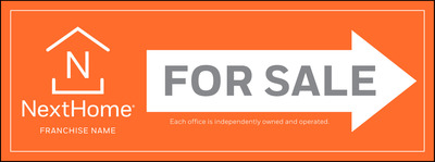 Directional For Sale Sign Panel, Corrugated 4mm, 9h x 24w