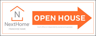 Directional Open House Sign Panel, Corrugated 4mm, 9h x 24w