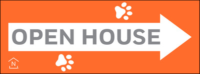 Directional Open House Sign Panel, Corrugated 4mm, 9h x 24w