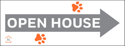Directional Open House Sign Panel, Corrugated 4mm, 9h x 24w