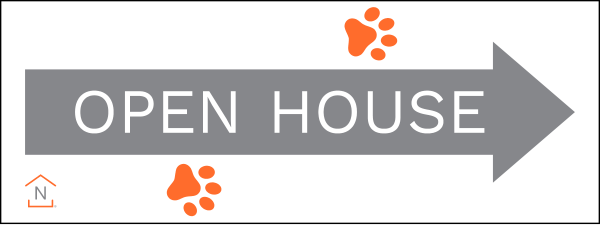 Directional Open House Sign Panel, Corrugated 4mm, 9h x 24w