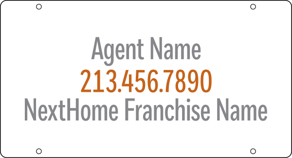 Agent Name Sign Rider, 12h x 22w, 3mm Aluminum Composite