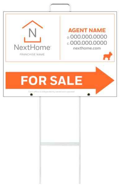 Grab and Go Agent For Sale Sign Panel Unit, 18h x 24w, 4mm Corrugated