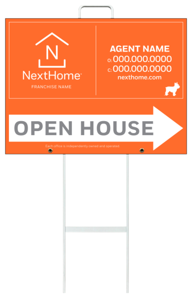 Grab and Go Agent Open House Sign Panel Unit, 18h x 24w, 4mm Corrugated
