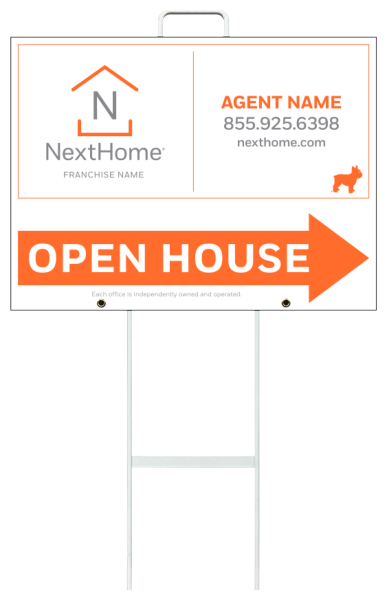 Grab and Go Agent Open House Sign Panel Unit, 18h x 24w, 4mm Corrugated