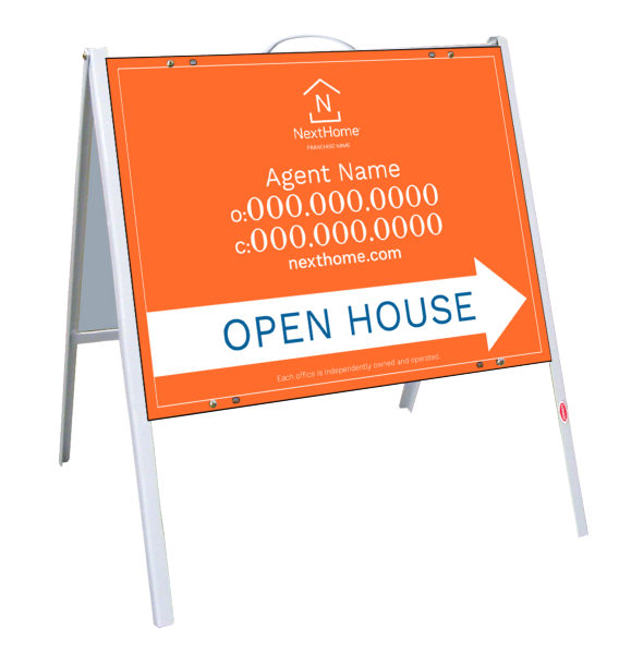 A-Frame and Agent Open House Sign Panel Unit, 18h x 24w, .090 Poly