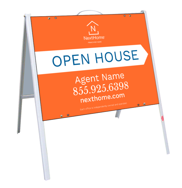 A-Frame and Agent Open House Sign Panel Unit, 18h x 24w, .090 Poly