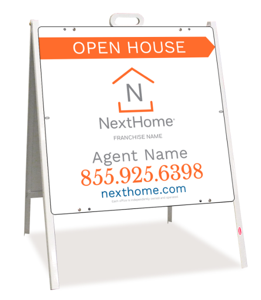 Open House Agent Name A-Frame and Sign Panel Unit, 24h x 24w, PVC