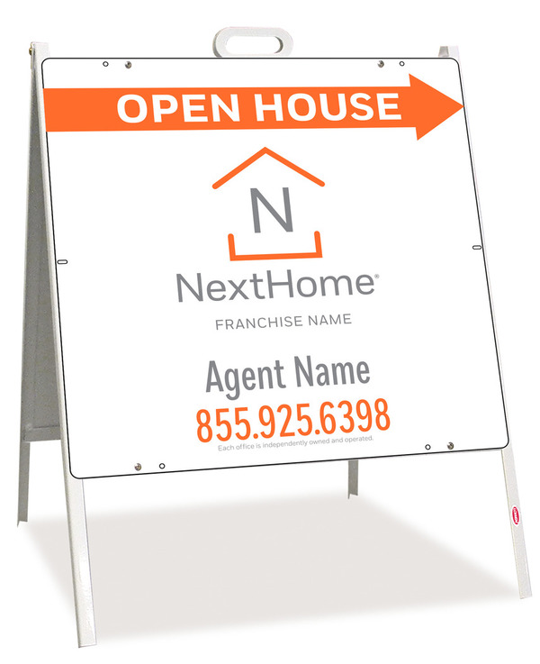 Open House A-Frame and Sign Panel Unit, 24h x 24w, PVC