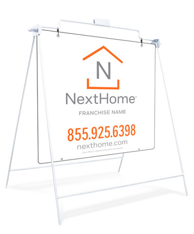 White Swinging A-Frame and Sign Panel Unit, 24h x 24w, PVC