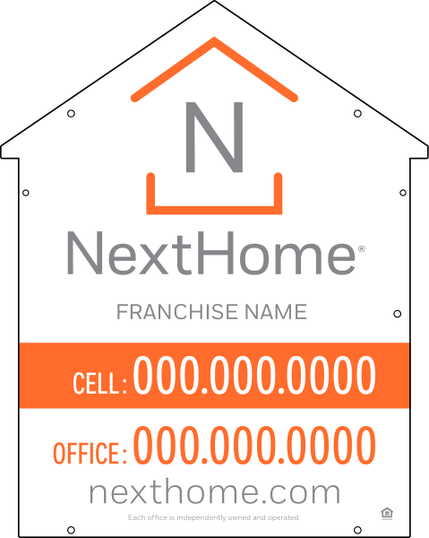 Reflective Universal House Shape Sign Panel DF, 30h x 24w, 3mm Aluminum Composite