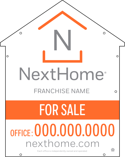 Reflective Universal House Shape Sign Panel DF, 30h x 24w, 3mm Aluminum Composite