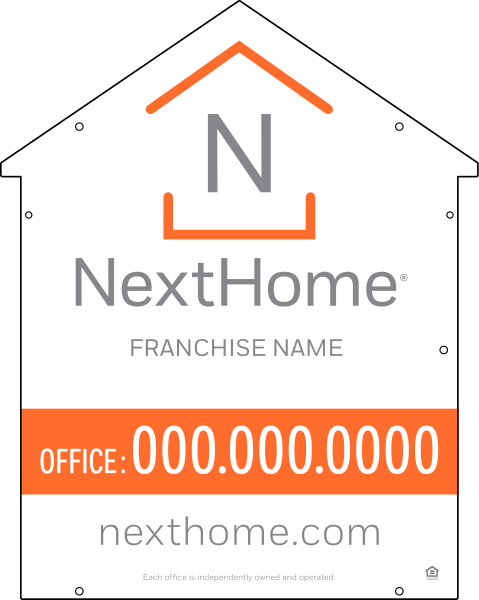 Reflective Universal House Shape Sign Panel DF, 30h x 24w, 3mm Aluminum Composite