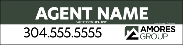 Agent Name Sign Rider, 6h x 24w, 4mm corrugated plastic