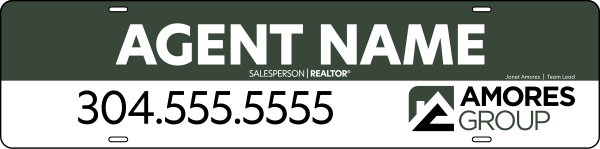 Agent Name Sign Rider, 6h x 24w, Steel