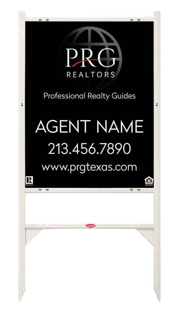 Angle Iron Frame with One Rider Inserts and Agent Name Sign Panel Unit, 30h x 24w