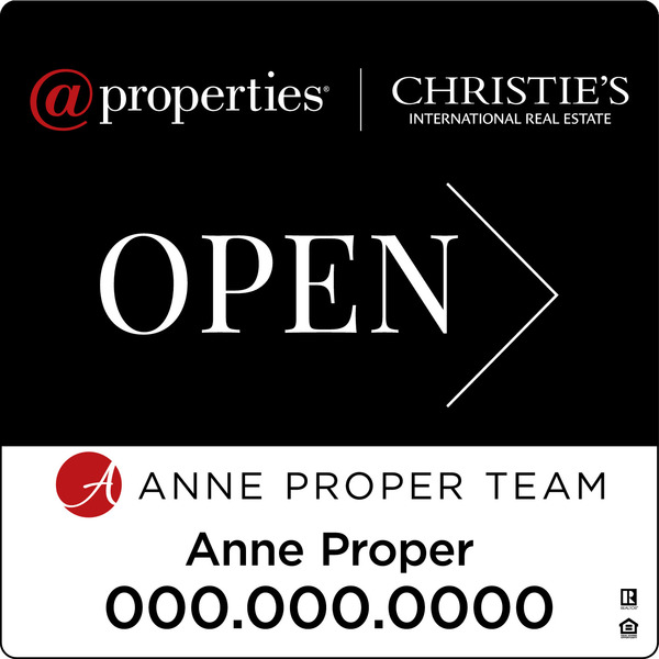Replacement Agent Name Open w Logo Sign Panel, 20h x 20, 3MM Aluminum Composite