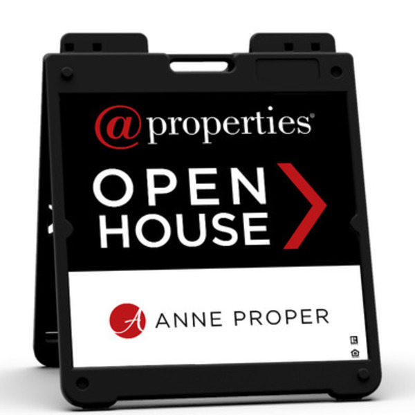 Heavy Duty Plastic A-Frame and Open House w Logo Sign Panel Unit, 20h x 20w, Aluminum Composite