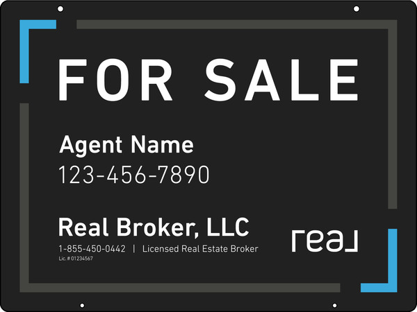 Hanging Agent Name Sign Panel, 18h x 24w, Steel