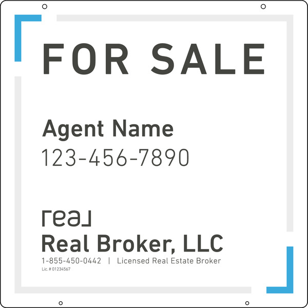 Hanging Agent Name Sign Panel, 24h x 24w, Steel
