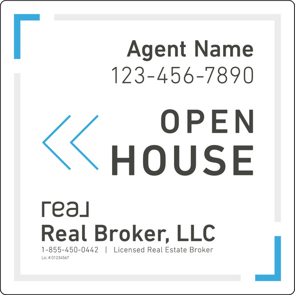 Agent Open House, SF Sign Panel, 24h x 24, 3MM Aluminum Composite