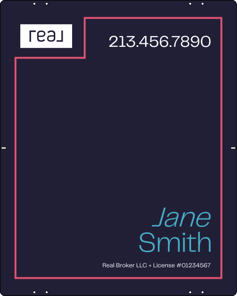 Agent Name Sign Panel, 30h x 24w, Steel