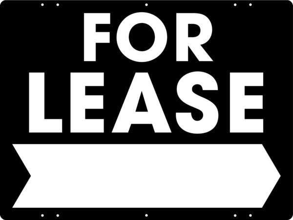 For Lease Sign Panel with Large, Bold Text, 18h x 24.w Steel