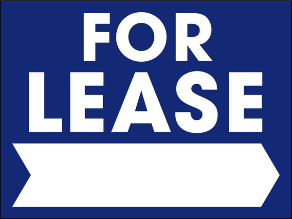 For Lease Sign Panel, with Large, Bold Text, 18h x 24w, 4mm Corrugated Plastic