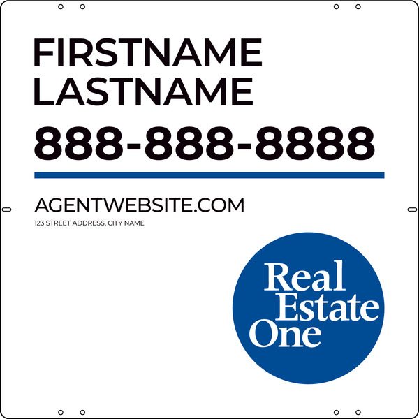 Reflective Agent Name Sign Panel, 24h x 24w, Steel