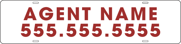Agent Name Sign Rider, 6h x 24w, Steel