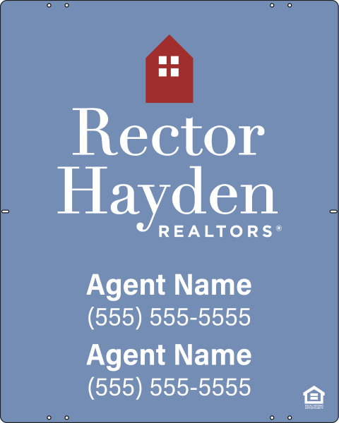Two Agent Name Sign Panel, 30h x 24w, Steel