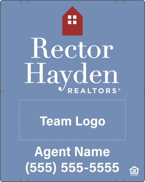Agent Name w Logo Sign Panel, 30h x 24w, Steel