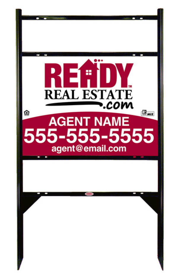 Angle Iron Frame with Two Rider Inserts and Sign Panel Unit, 18h x 24w
