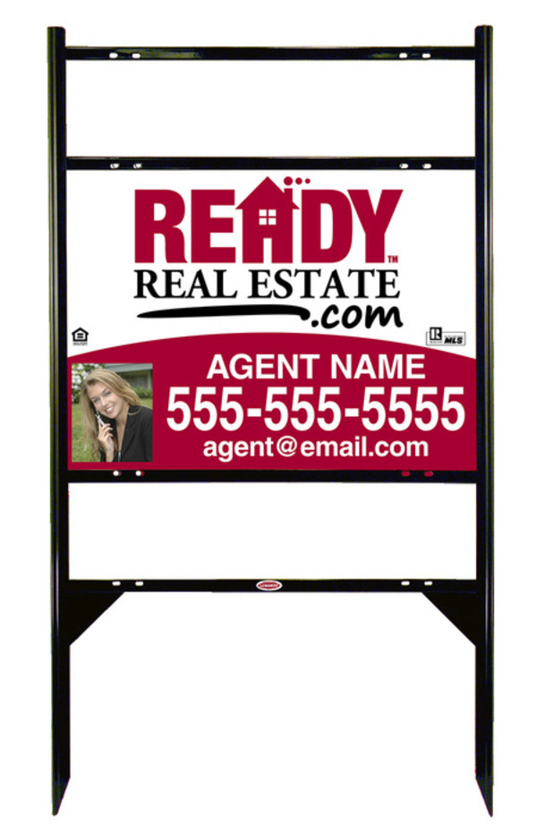 Angle Iron Frame with Two Rider Inserts and Photo Sign Panel Unit, 18h x 24w