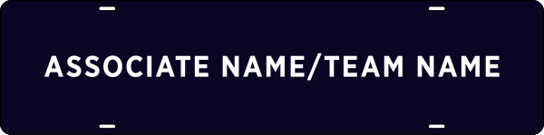 Associate or Team Name Rider, 6h x 24w, Steel