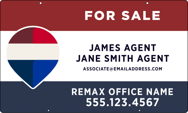 Reflective Hanging Associate Name w Team Name Panel, 18h x 30w, 3mm Aluminum Composite