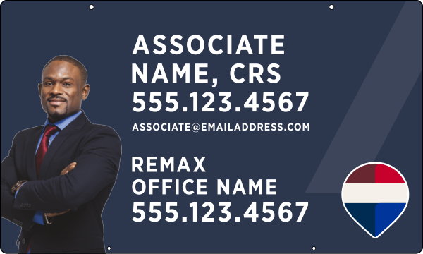 Hanging Associate Name, CRS w Cut Out Photo Sign Panel, 18h x 30w, 3mm Aluminum Composite