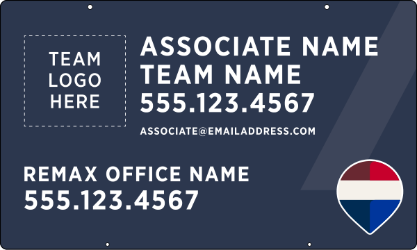 Reflective Hanging Associate Name, Team Name w Logo Sign Panel, 18h x 30w, 3mm Aluminum Composite