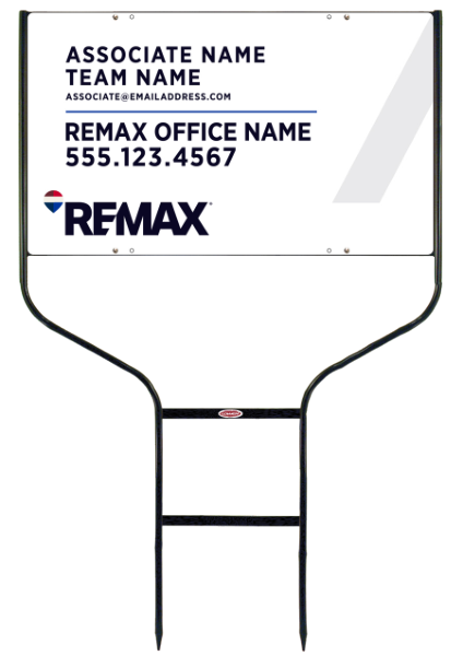 Reflective Round Rod Frame and Associate Name, Team Name Sign Photo Panel Unit, 18h x 30w, Steel