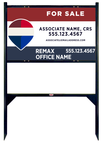 Angle Iron Frame and Associate Name w CRS Sign Panel Unit, 18h x 30w, Steel