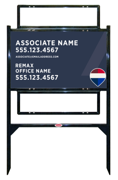 Angle Iron Frame and Associate Name Sign Unit w2 Rider Insert, 18h x 30w, Steel