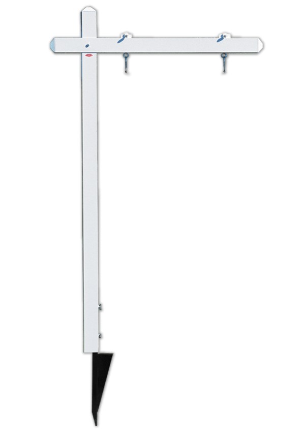 real estate alumimum sign post with extended ground anchor, 21.5h x 36w - White